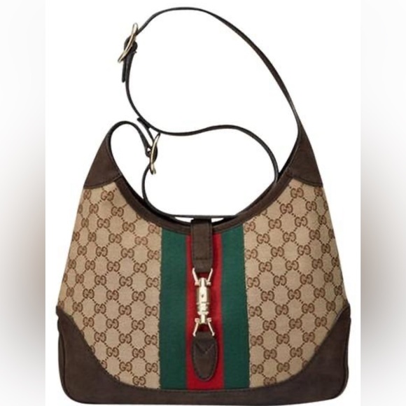 💎 ✨BEAUTIFUL ✨💎 Brown GG Canvas and Nubuck Leather Jackie Web Hobo crossbody - Picture 13 of 13